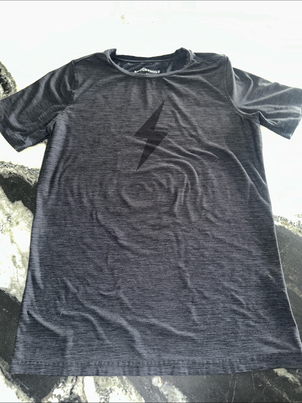 Bruce Bolt YL Black Heather Bolt Short Sleeve Tee